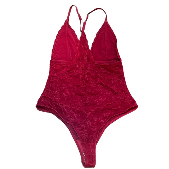 Deep V Lace Strappy Racerback Bodysuit - Picture 2 of 9